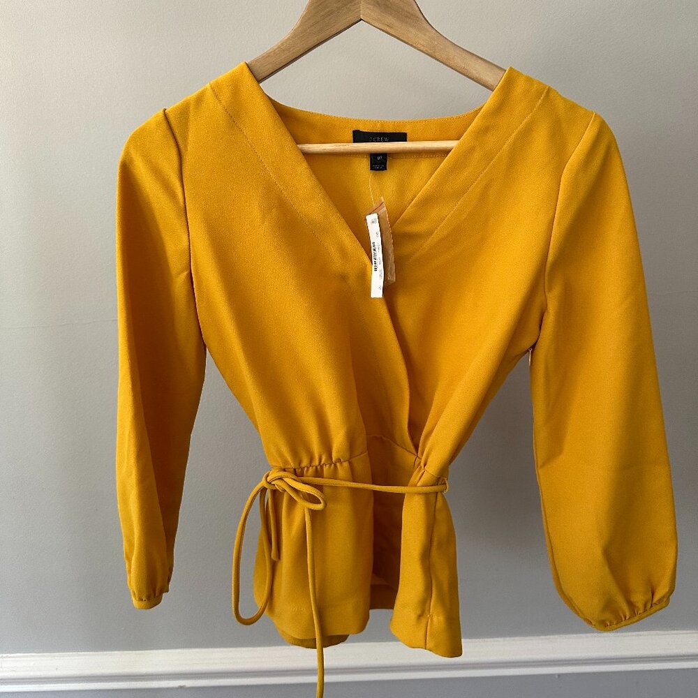 J.Crew Drapey Crepe Silk Wrap Top